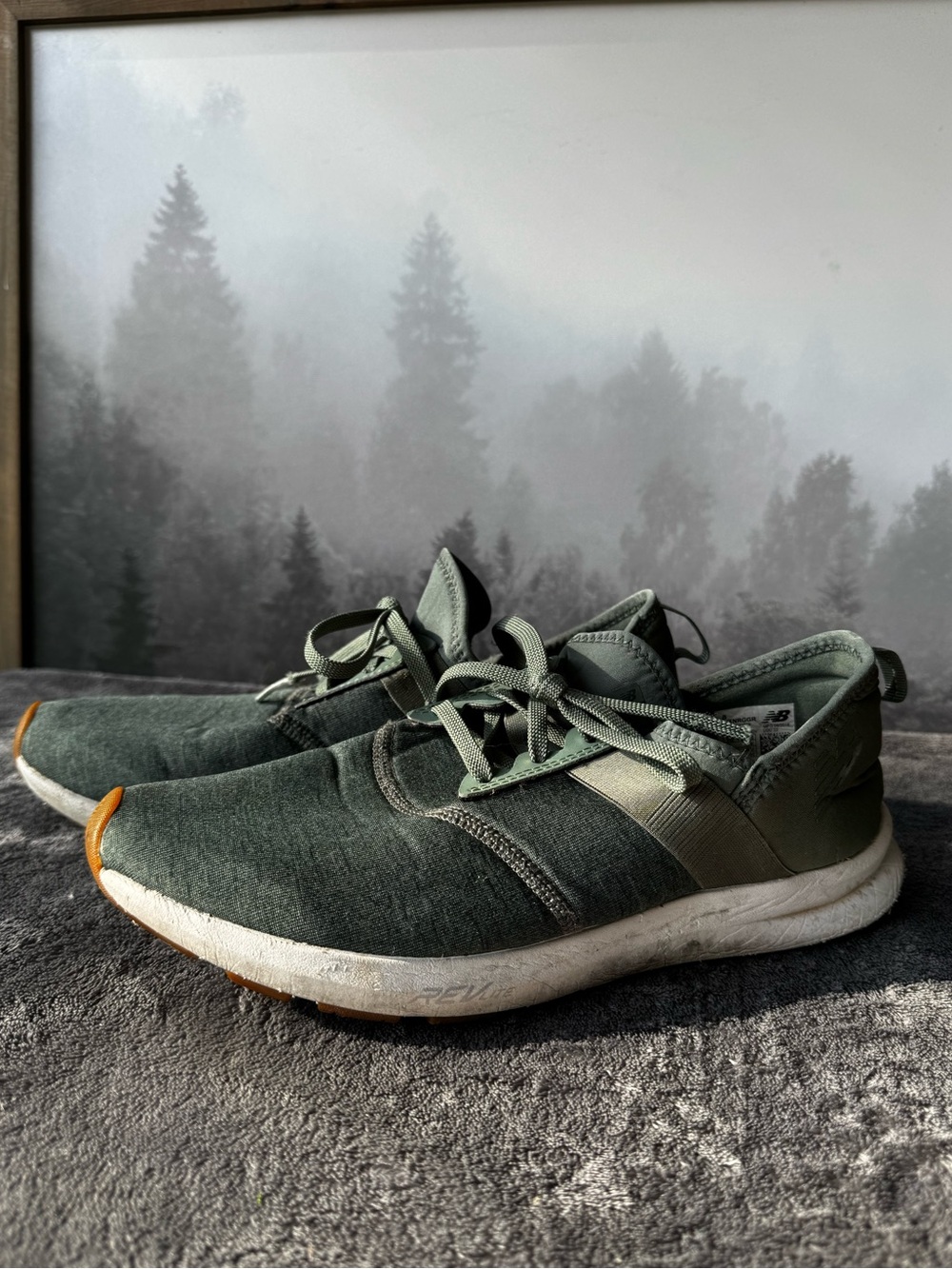 New Balance Olive Slip-On Athletic Shoes
